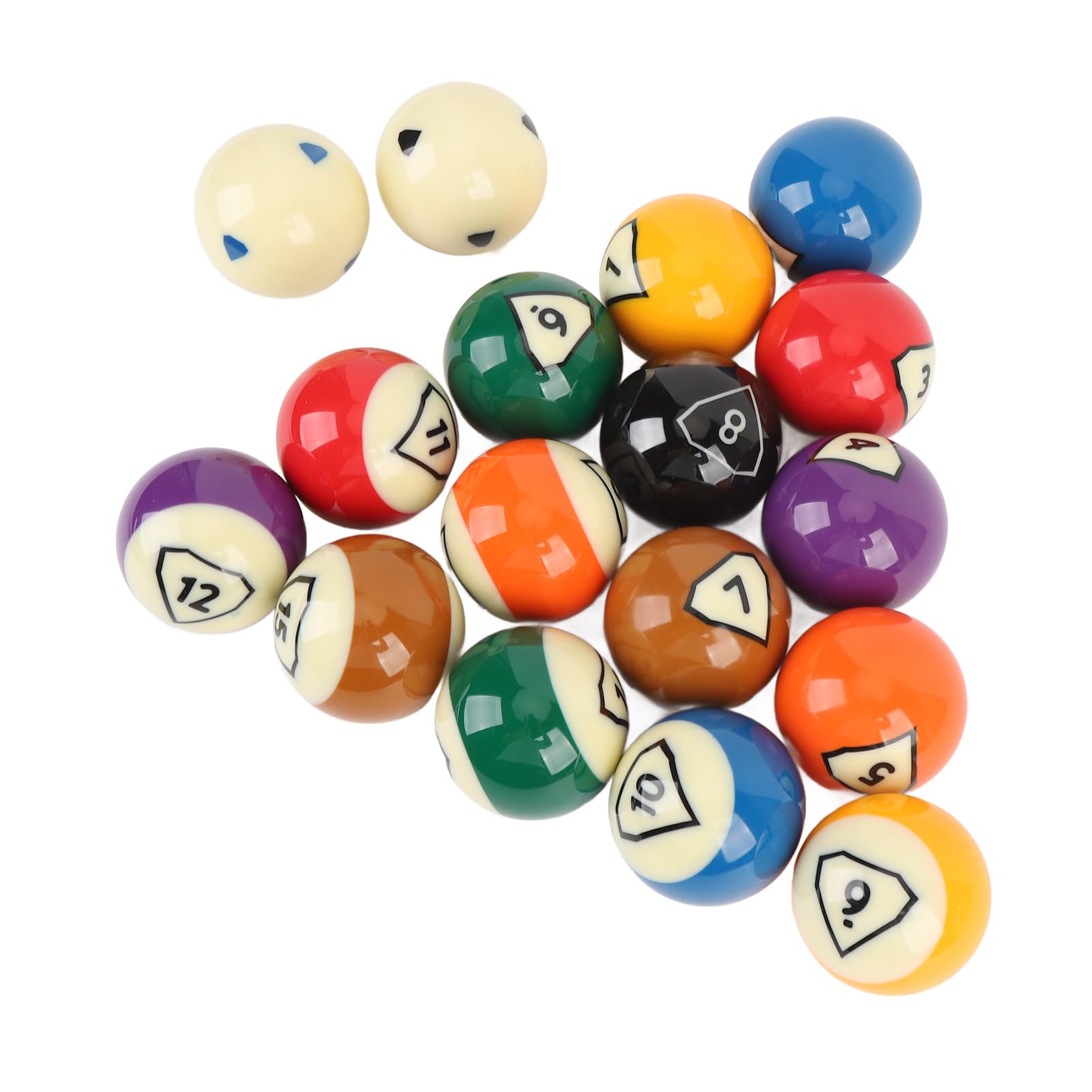 16A 16 Colors 57.2mm Standard Set of 17 Pool Balls for Billiard Table, Standard Pool Balls, Pool Table Accessories Regulation Size Pool Table Balls for Home Entertainment
