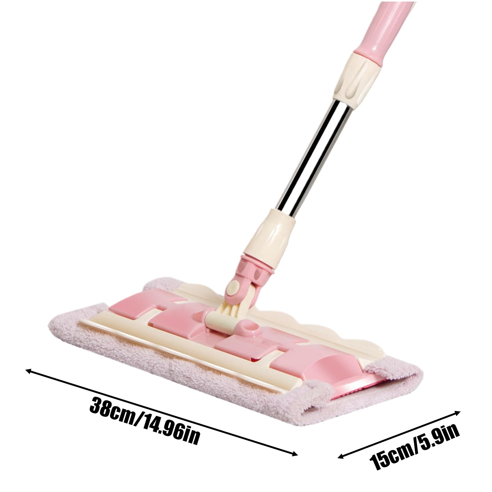 Fregona para Suelo Rotación 360 Grados, Mango Telescópico, Raspador | Mopa limpiadora con 4 almohadillas lavables Fregona para cocina, baño, garaje, exterior, baldosas y laminados