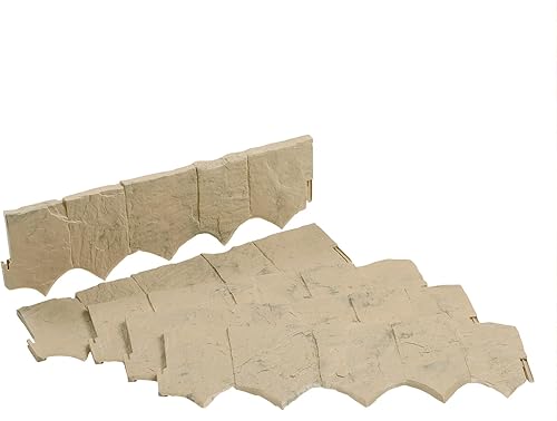 Suncast Quick Edge - Borde de plástico para exteriores, multiusos, diseño de roca natural, para patios, jardinería y paisajismo, (paquete de 10)