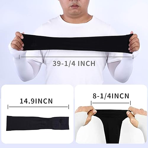 Miniatura 10 de TEVEUNI Mangas de brazo para hombres y mujeres manga de compresión con protección solar UPF 50