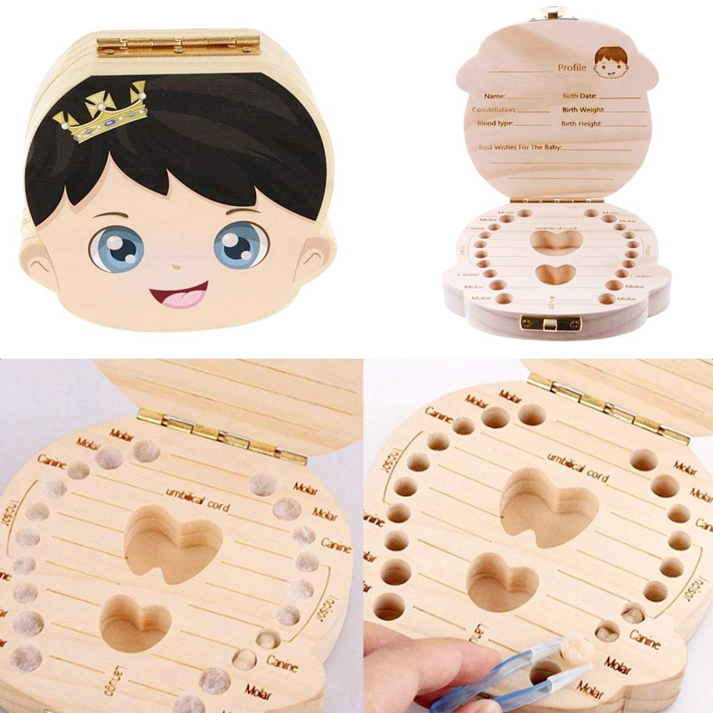 Milk Tooth Holder - Girl - Wooden Box - Lettering - Color Photo - Original Gift idea, Beige - Image 4