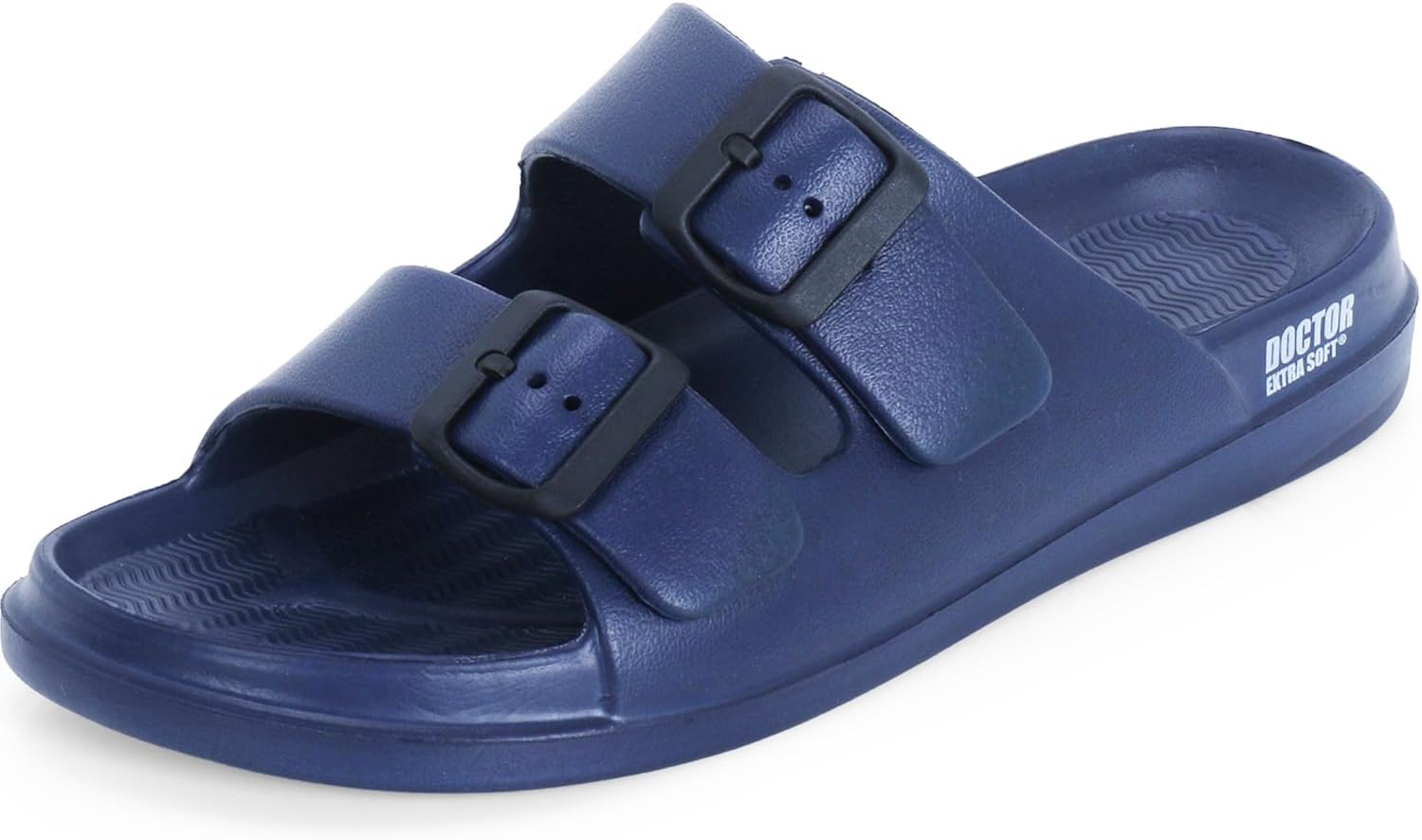 Men's Classic Cushion Sliders/Slippers with Adjustable Buckle Strap for Adult | Comfortable & LightWeight |Stylish & Anti-Skid| Waterproof & Everyday Flip Flops for Gents/Boys D-505