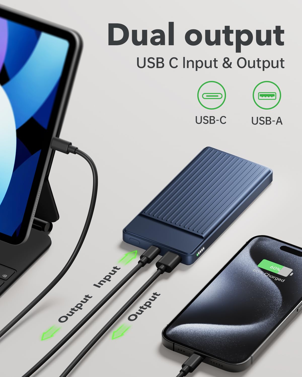 Power Bank 10000 mAh, 2 Pezzi 22.5W Power bank Ricarica Rapida PD3.0 QC4.0, USB-C Ingressi e Uscite PD20W, Caricatore Portatile Compatibile con iPhone 15 14 13 Pro Max Samsung S23 S22 Airpods