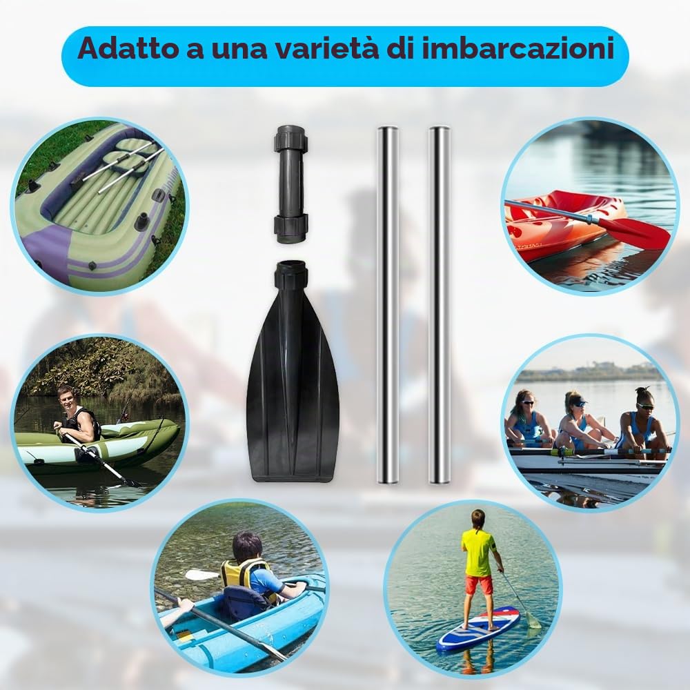 Remi per Barche, 120cm Paddle per Kayak, Alluminio e PVC Pagaia per Kayak da Canoa Gonfiabile, PaddBNGXRle in Alluminio, Accessori per la Nautica