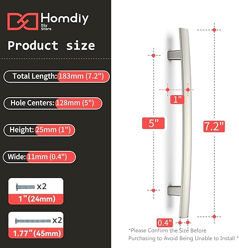 Miniatura 9 de homdiy LS1003BSS LS1003BSS - Paquete de 5 manijas para gabinetes de cocina, tiradores de gabinete de 3 pulgadas, herrajes para muebles y cajones