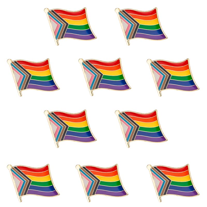 Image of Pack 3PCS /5PCS /10PCS Progress Pride Lapel Pins Brooches Badges