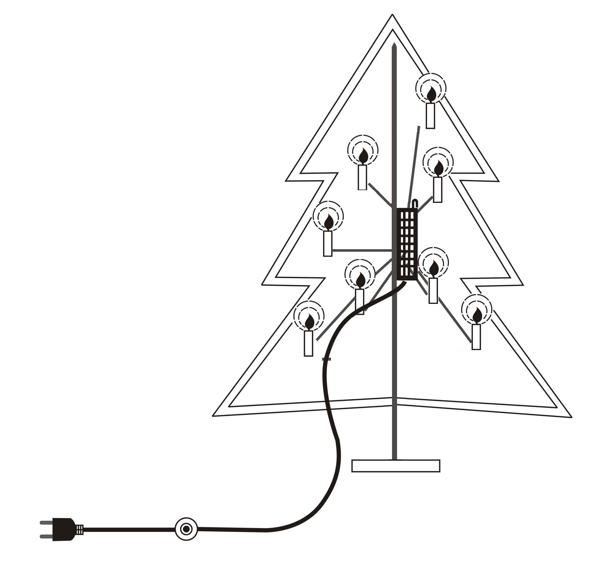Trango 24-flammig LED-Christbaumkerzen 340146GO Weihnachtskerzen gelb-orange leuchtend – 24 LED-Kerzen mit Stecksystem Innenbereich – leuchtende Weihnachten