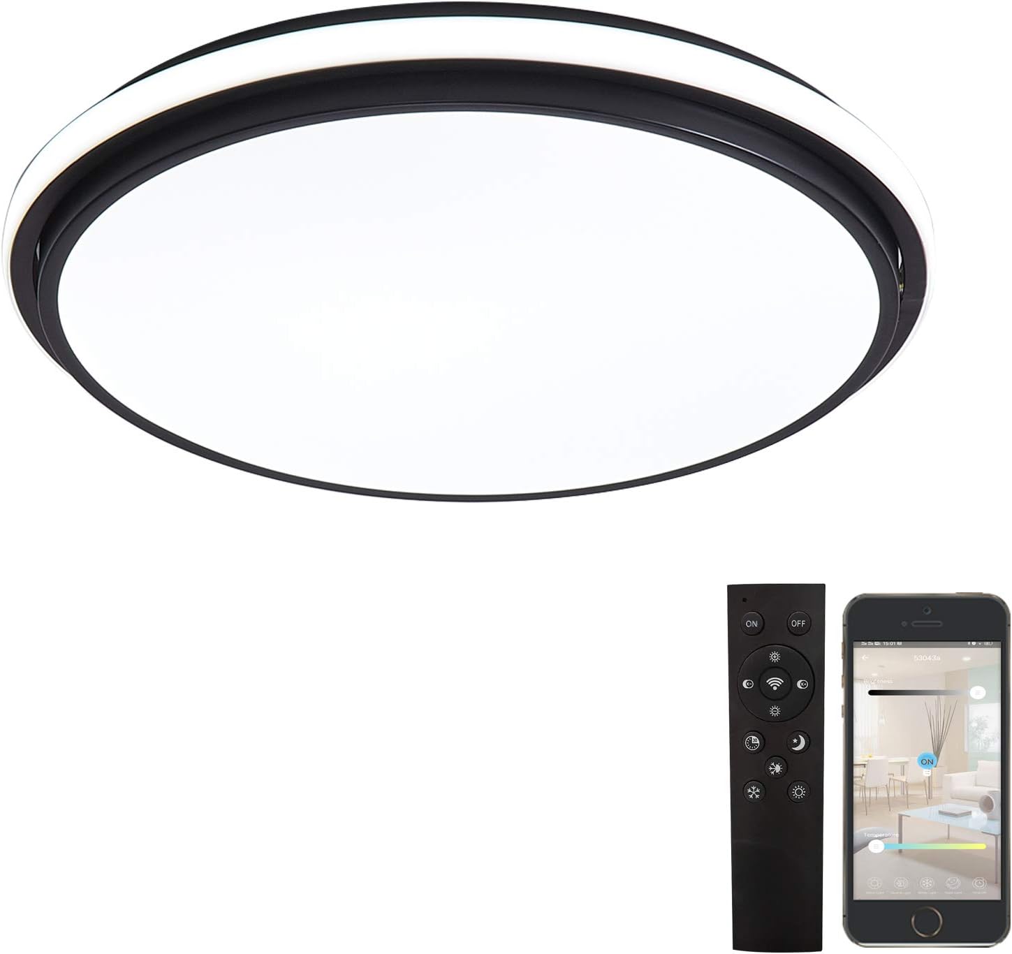 Led Ceiling Light,Remote Control,Brightness Dimmable,30006500K,30CM