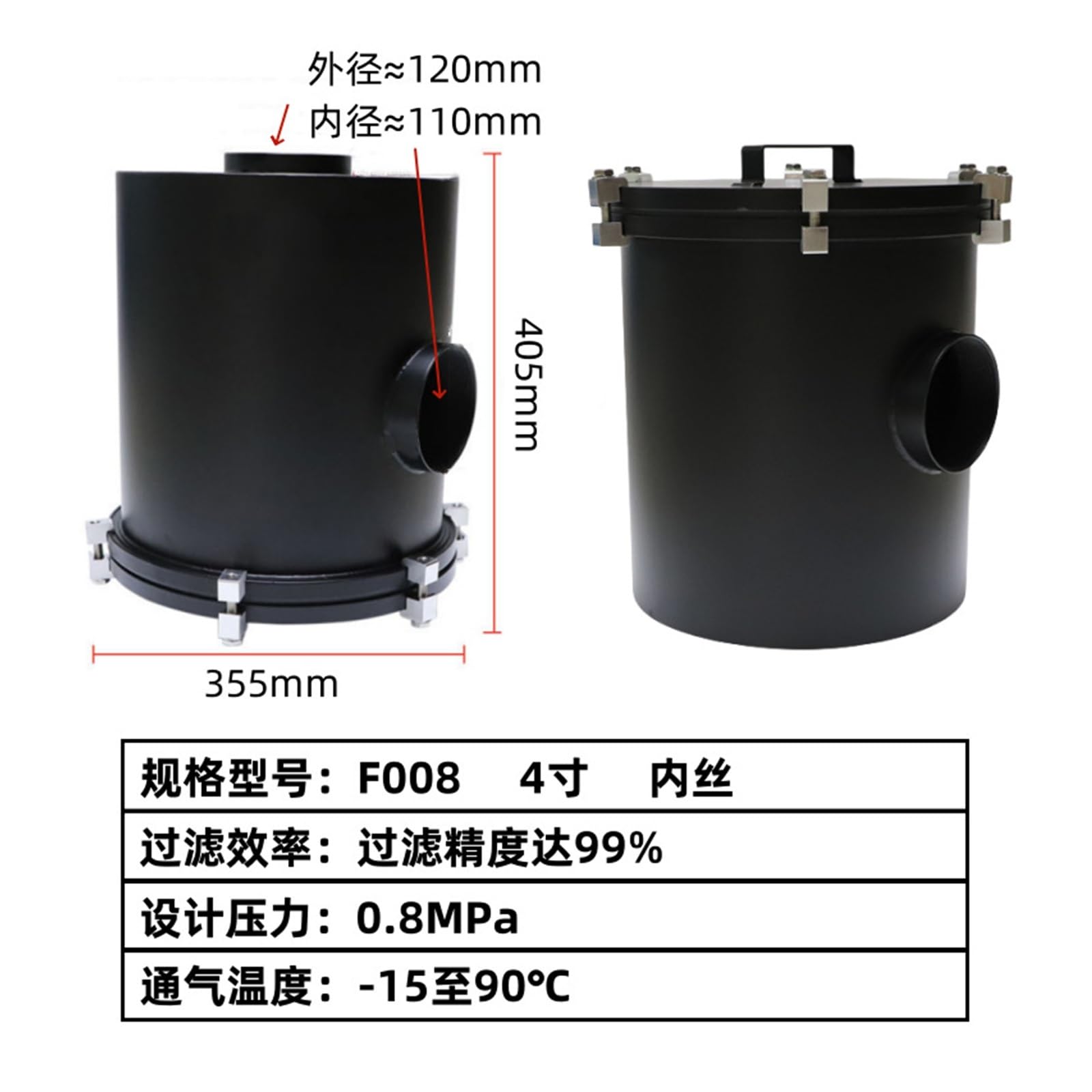 Conjunto de filtro de bomba de vacío F006/8, elemento de aire, compresor, soplador, cubo for polvo(6)