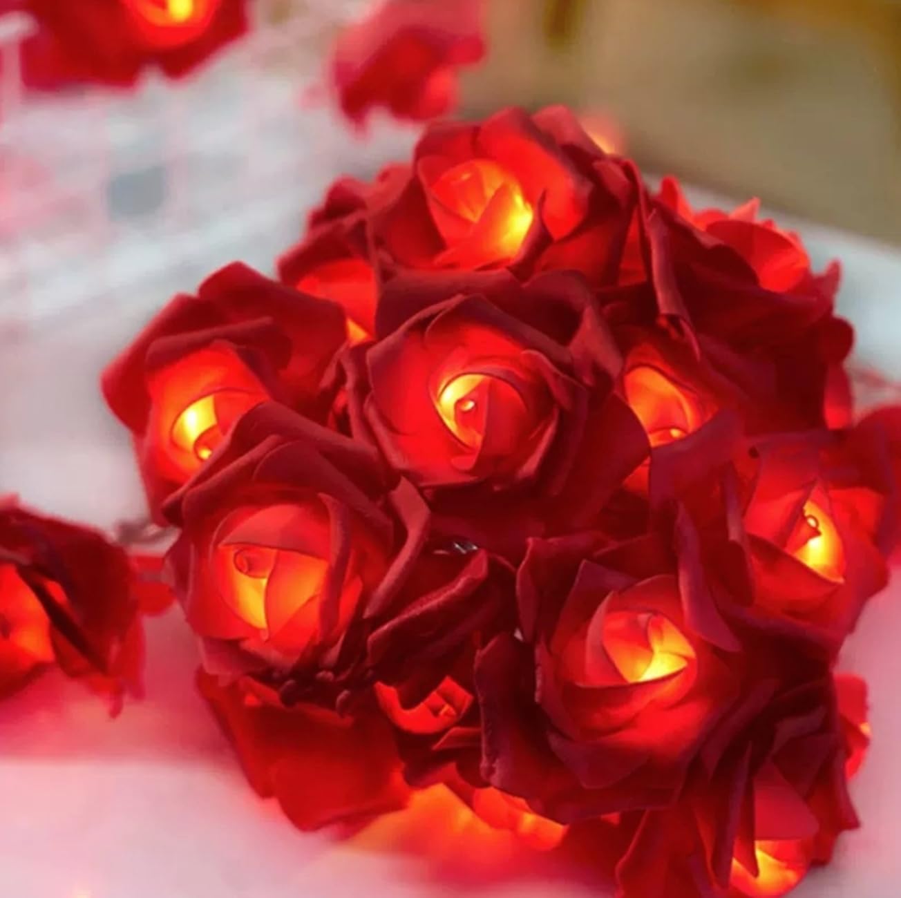 Amazon.co.jp: バラ ストリング ライト LED イルミネーション 電池式 