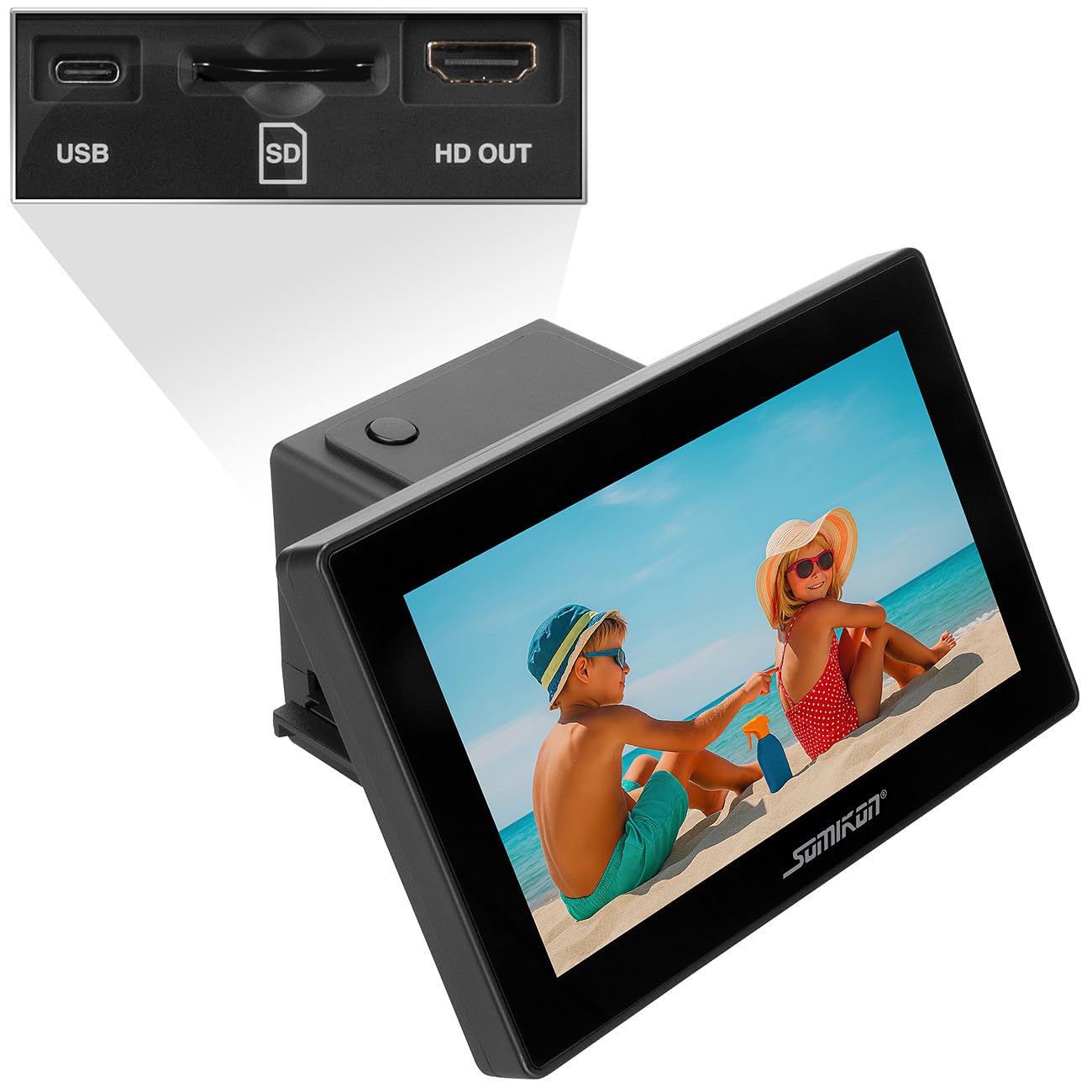 Scanner de diapositives et négatifs 48 Mpx avec écran tactile 7" SD-1805 [Somikon]