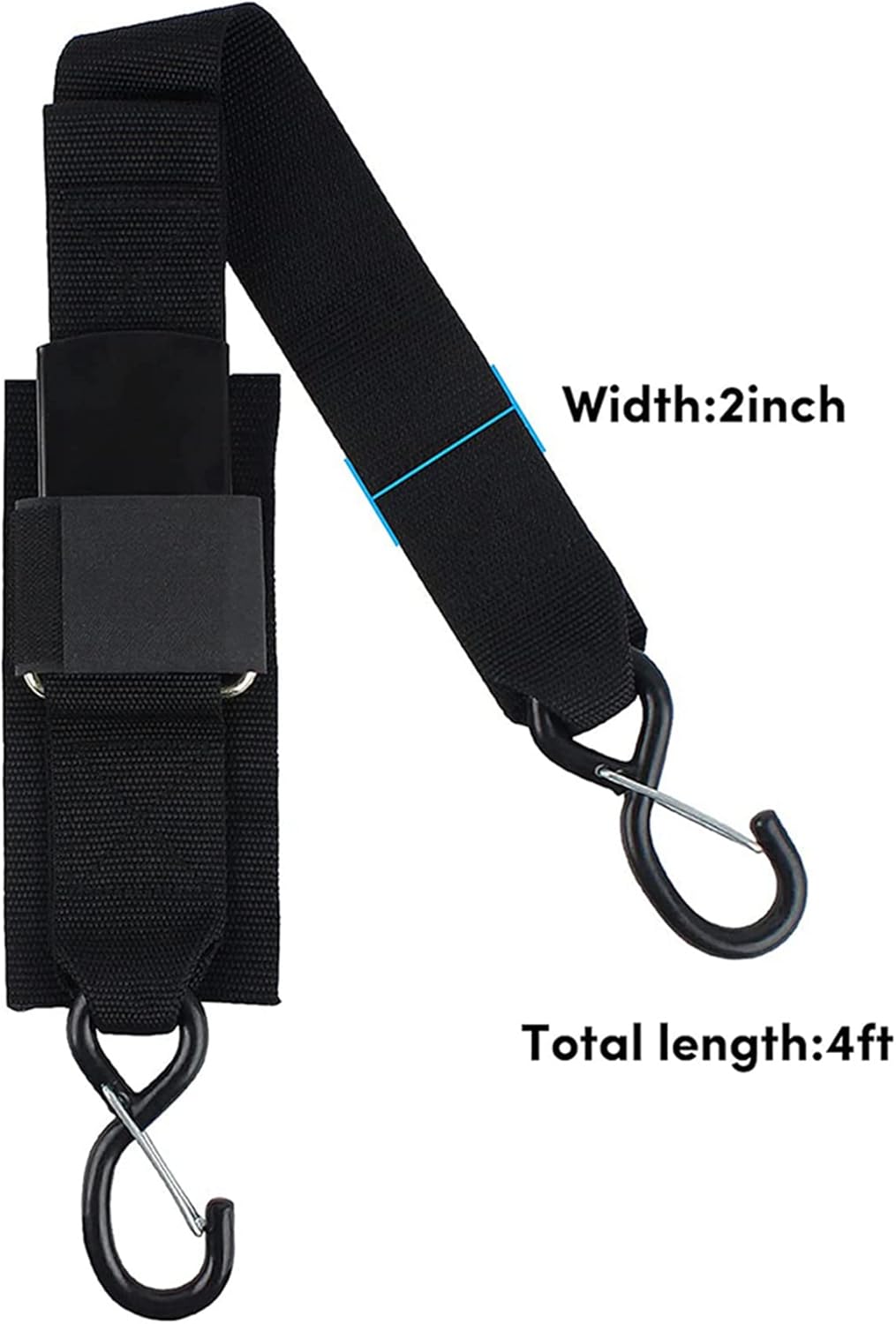 4-Pack Boat Trailer Transom Tie-Down Straps,2in X 4Ft Adjustable Transom Straps with Quick Release Buckle