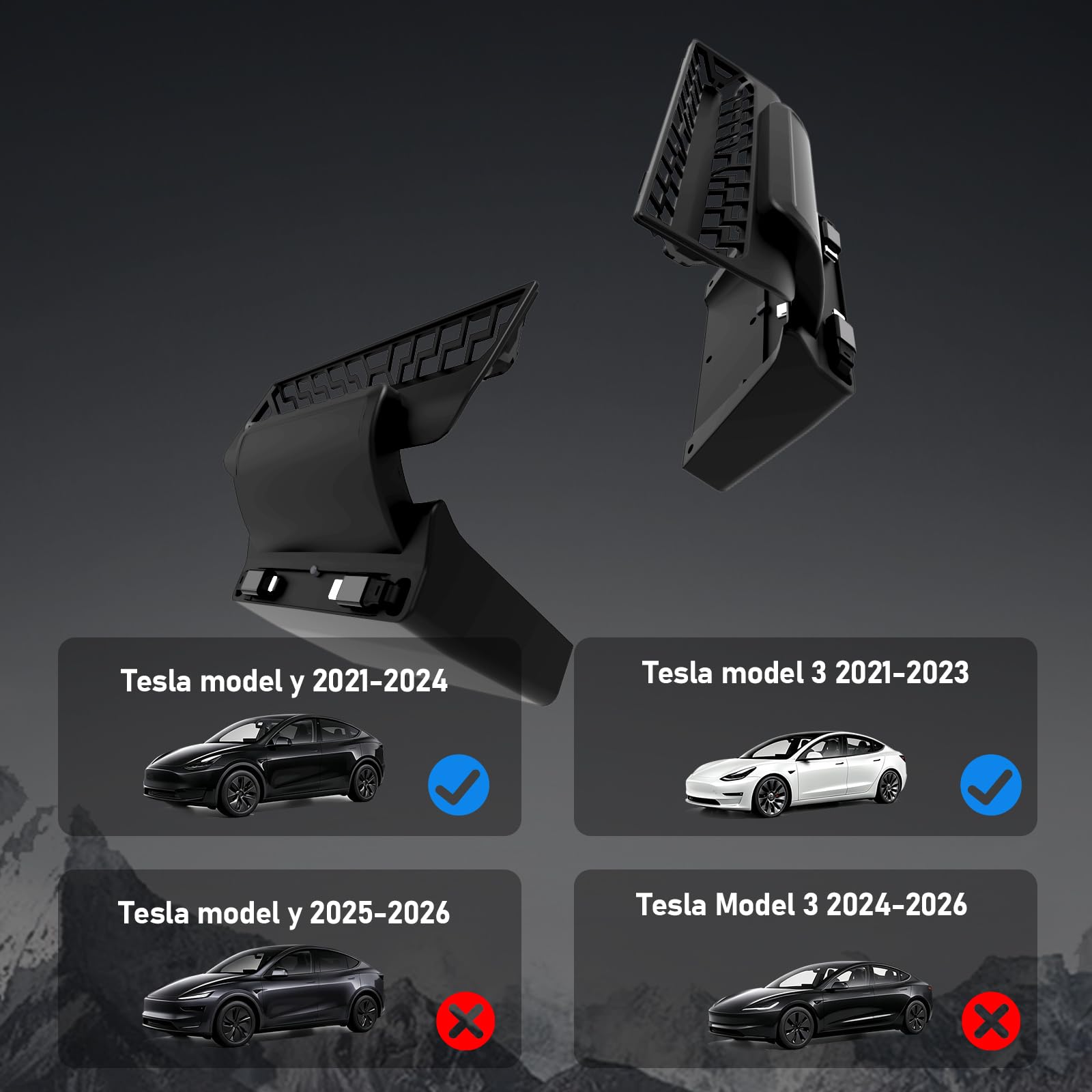 Hub de carga USB trasero para Tesla Model Y 2021-2024, accesorios - Hub de carga rápida de 4 puertos con cubierta deslizante, 2 estaciones de acoplamiento tipo C para Tesla Model 3