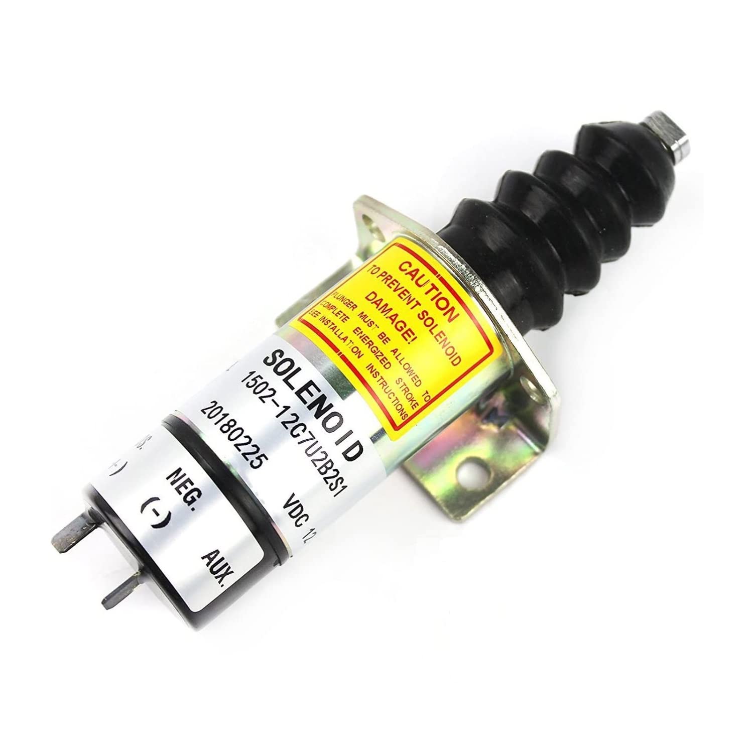 Fuel Shut Off Solenoid 12V - Replacement For Perkins & Woodward Engine (Part #1502-12C6U1B2S1A Etc.) - View #12