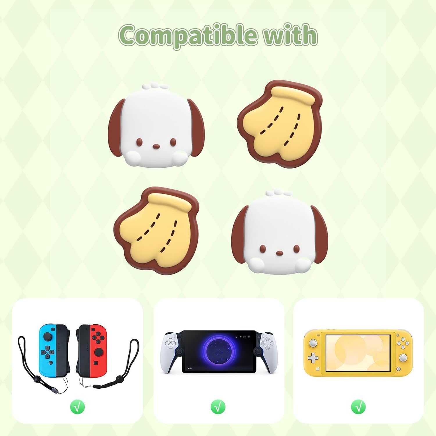 4PCS Thumb Grip Caps for Switch,Soft Silicone Joystick Cover,Kawaii Analog Stick Cap Compatible with Switch/OLED/Lite - Image 2