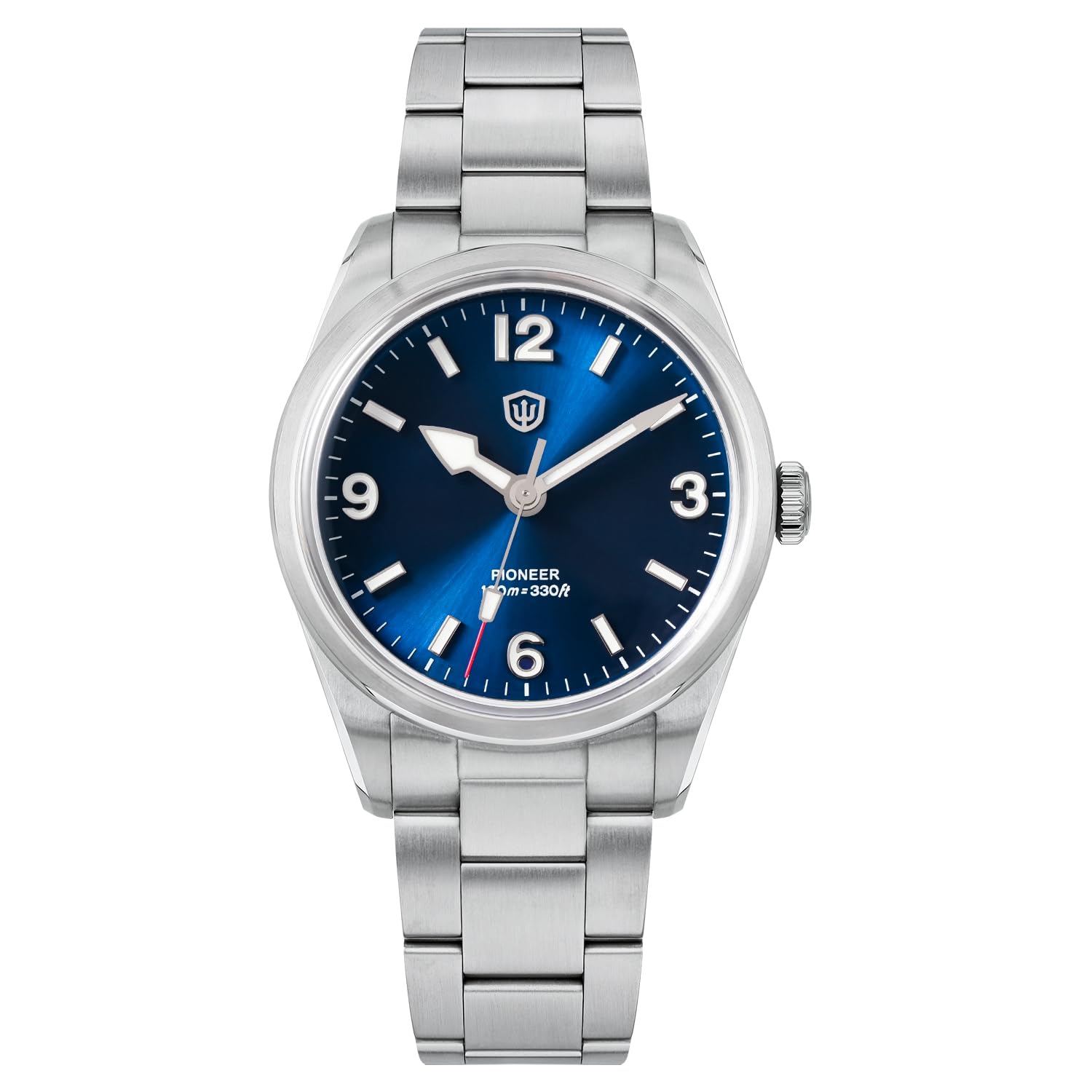 watchdives Relojes de Cuarzo de 36 mm, Movimiento VH31 WD1950S WD1960S Reloj de Pulsera Esfera Esmaltada Espejo de Burbuja Relojes para Hombres Reloj Súper Luminoso Resistente al Agua 100M