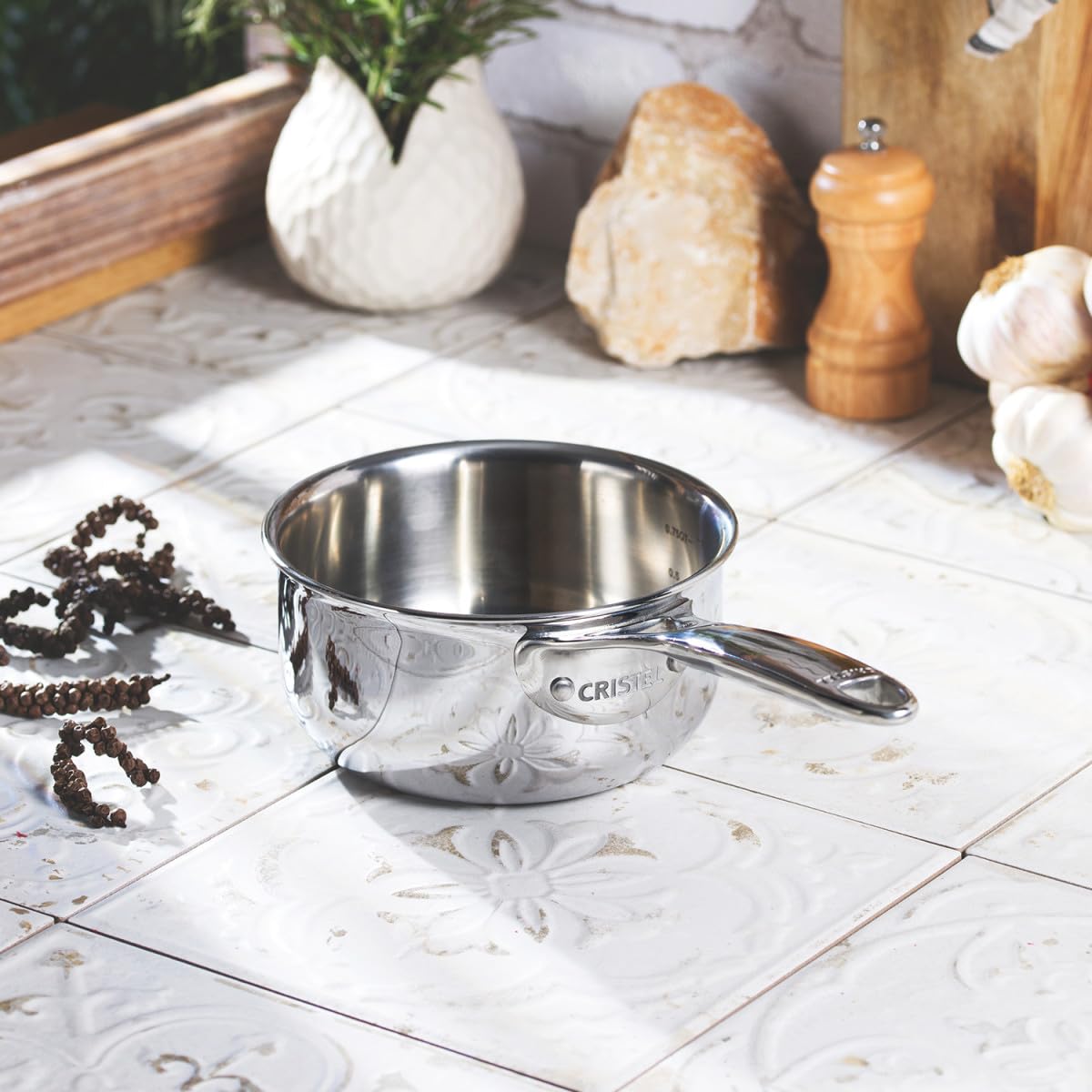 Cristel S3Ccpf Serie de 3 Casseroles 16 a 20 cm Castel Pro 5 Ply Poignee Fixe