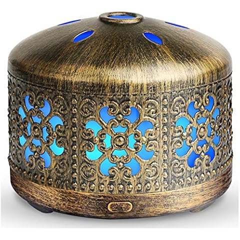 SALKING Mini Essential Oils Diffuser Waterless - 7 Colors Changing Light Car Oil Diffuser, Metal Aromatherapy Diffuser with Battery Operated & USB Charge,Travel,Bedroom,Bathroom Cover