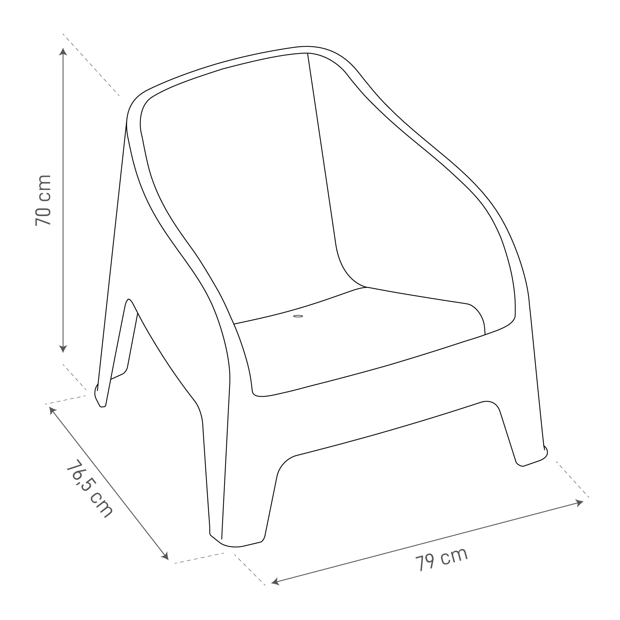 Toomax Kit 2 Poltrone Petra + Tavolino Petra Antracite Scuro, set da giardino in resina UV 79x76,5x70 cm