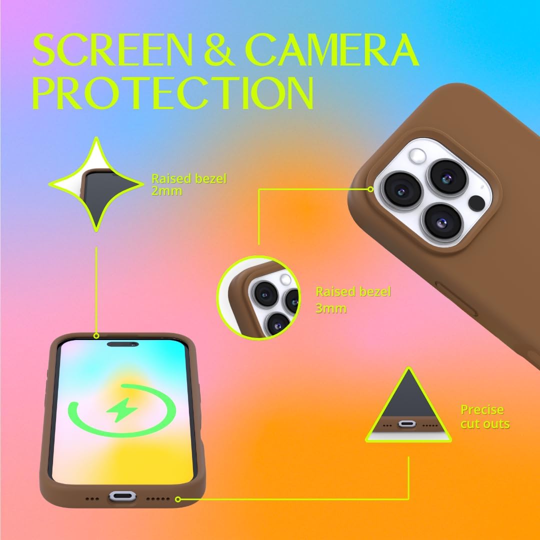 FELONY CASE for Apple iPhone 16 Pro Max - MagSafe Phone Case, Liquid Silicone, Neutral Color with Anti-Scratch Microfiber Lining, Non-Slip Grip & 360° Shockproof Protection (Saddle Brown) - Image 4