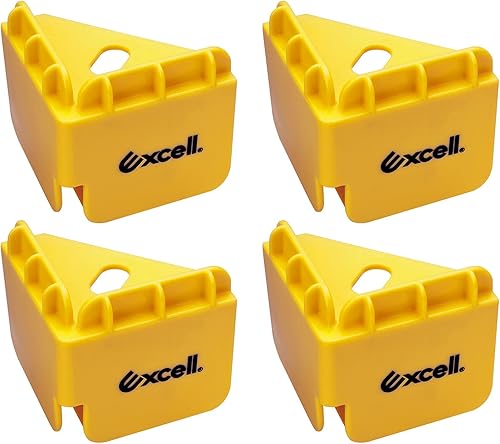 Excell HP-23721YL Soporte para caja de exhibición minorista (paquete de 4, amarillo)  Soporte apilable con protectores de esquina para escaparate,