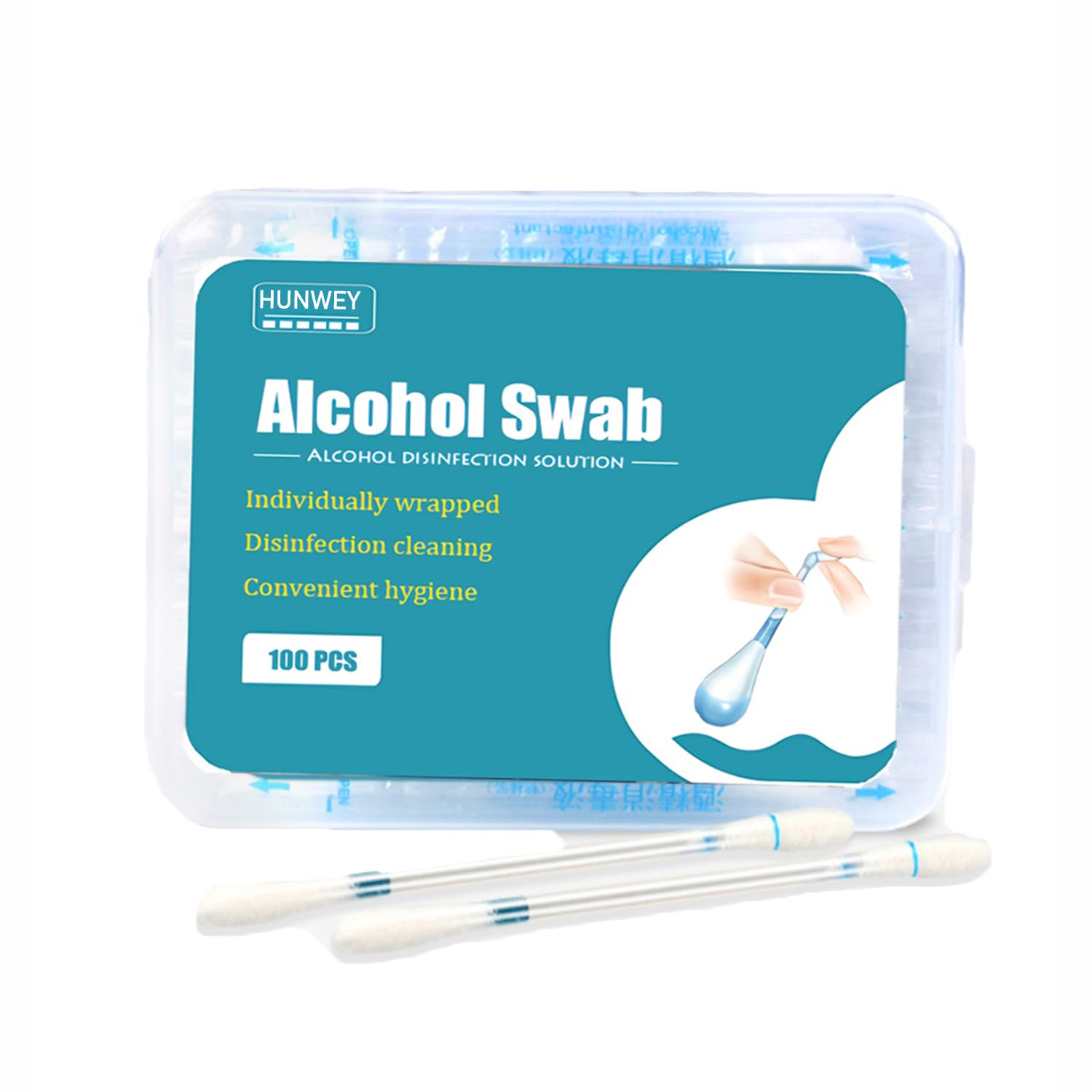 75ct Alcohol Cotton Swabs Emergency Care Sanitary Makeup Cotton Buds Tip for Women Men Baby Alcohol Stick 75ct