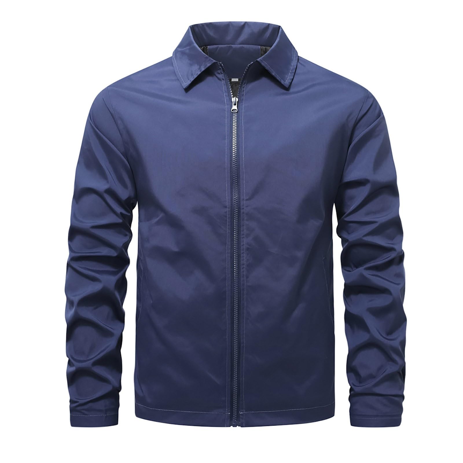 Generisch Chaqueta de entretiempo ligera con cremallera para hombre - Cazadora clásica para primavera y otoño | Chaqueta de ocio impermeable y resistente al viento