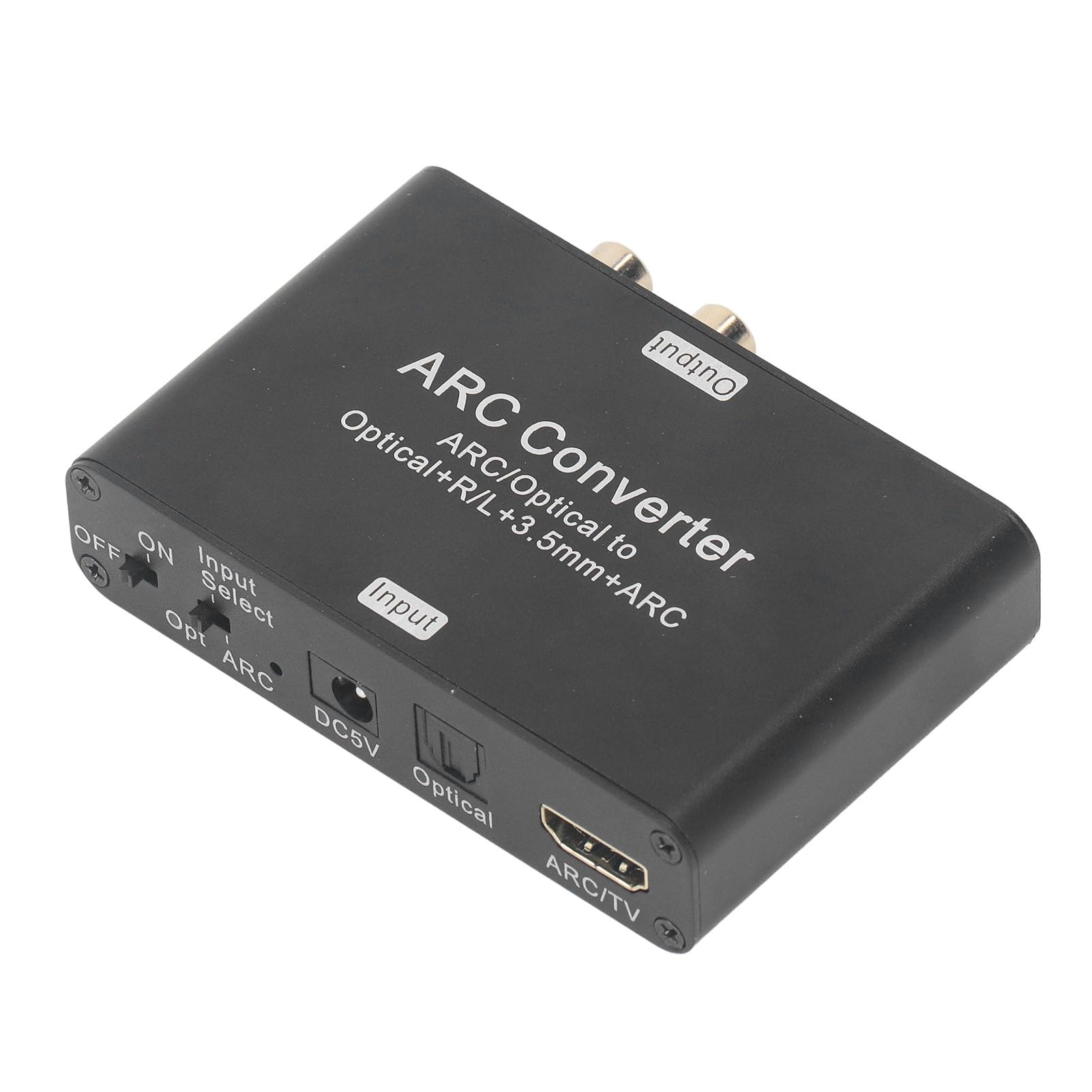 Convertisseur Audio Numérique vers Analogique 192 KHz avec Optique, Son Stéréo DAC Haute fidélité pour Amplificateur Haut-parleur TV, Transmission 5.1 Canaux Fibre Optique