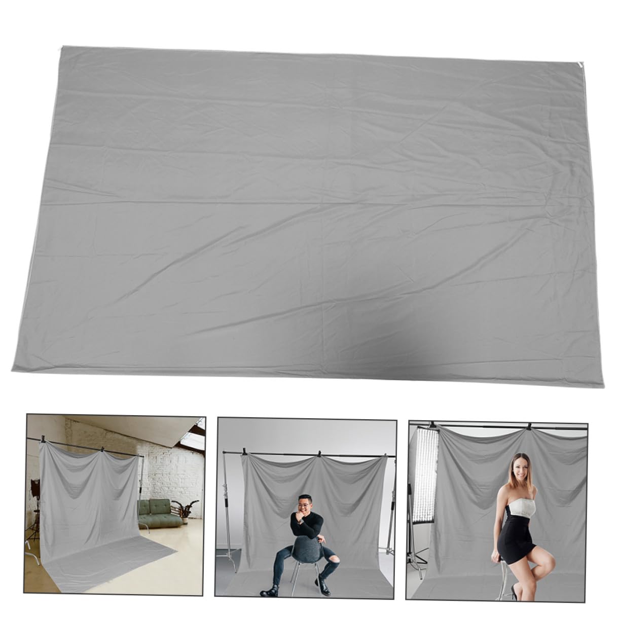 LALAFINA Sfondo Fotografico Grigio 3x2 M Ispessito Lavabile per Studio e Decorazioni Domestiche, Telo di Sfondo Resistente per Allestimenti Scenici e Banchetti, Panno Fotografico Versatile