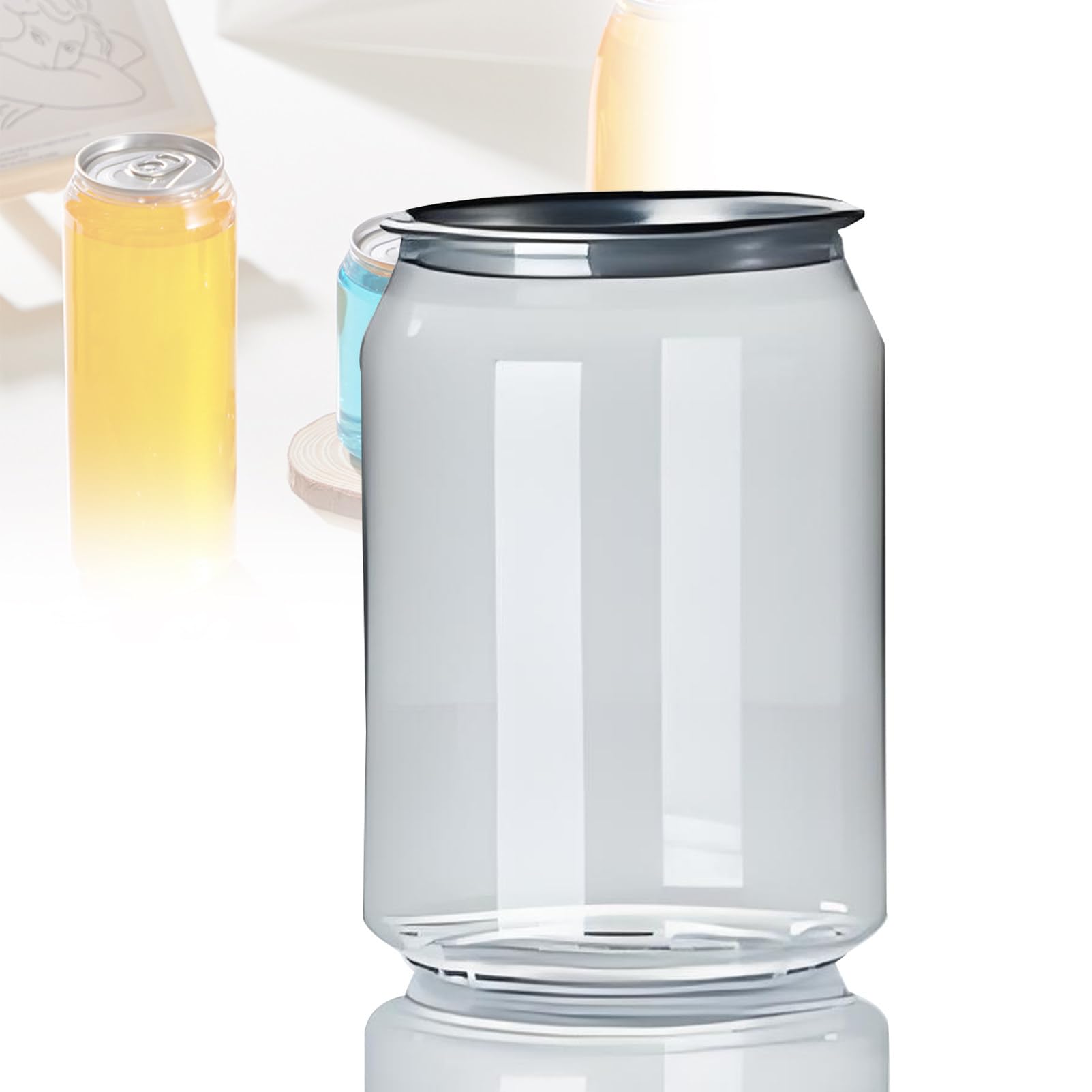 Gobelets de Fermeture étanches jetables en Plastique avec couvercles en Aluminium, Paquet de 200, Bouteilles de Boissons pour Animaux, pour Boba, Smoothie. A-500ML