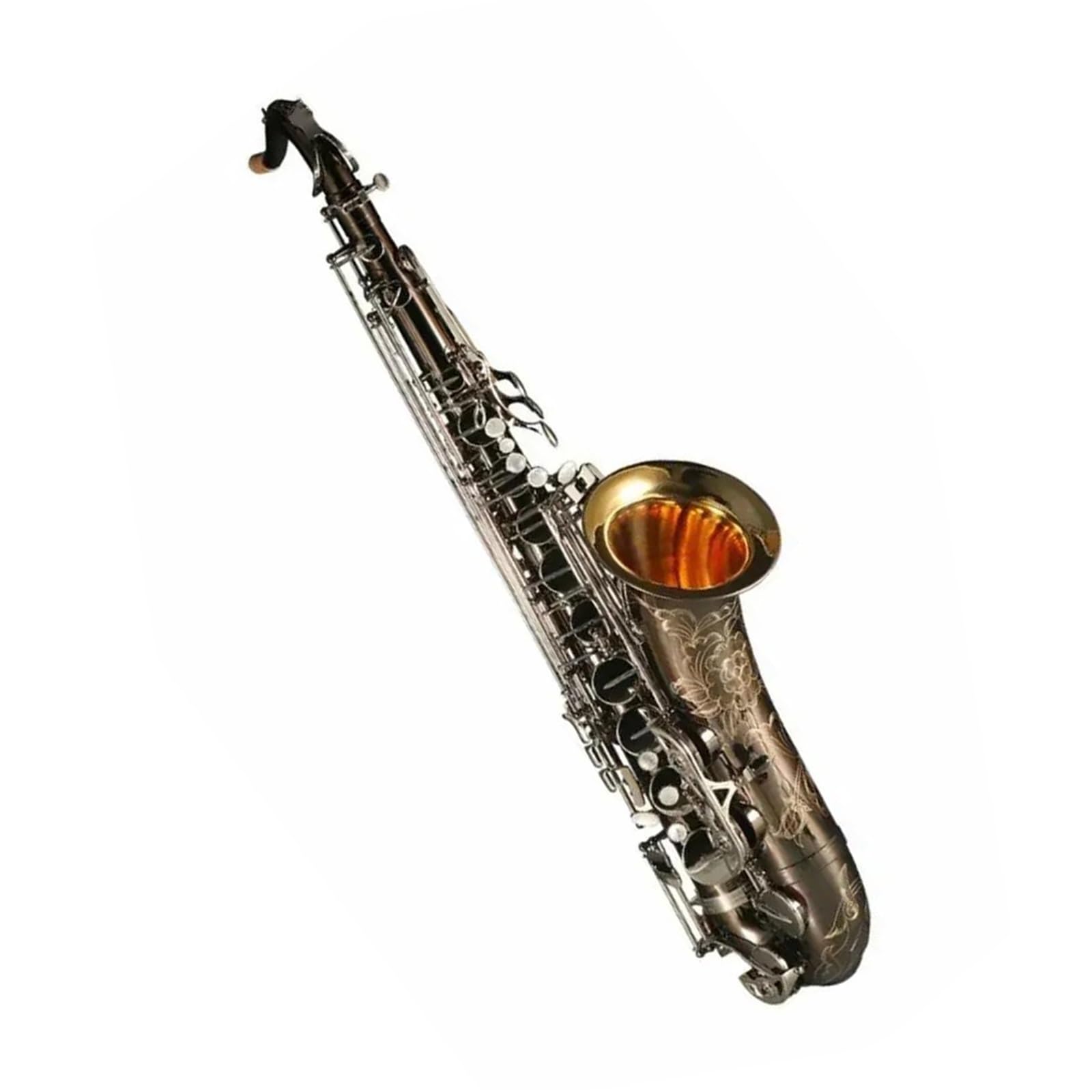Saksofon Tenorowy Czarny Nikiel Złoty Dzwonek Z Ustnikiem Srebrny Klucz Trzcina Gryf Instrument Muzyczny Akcesoria Zestaw Saksofonowy