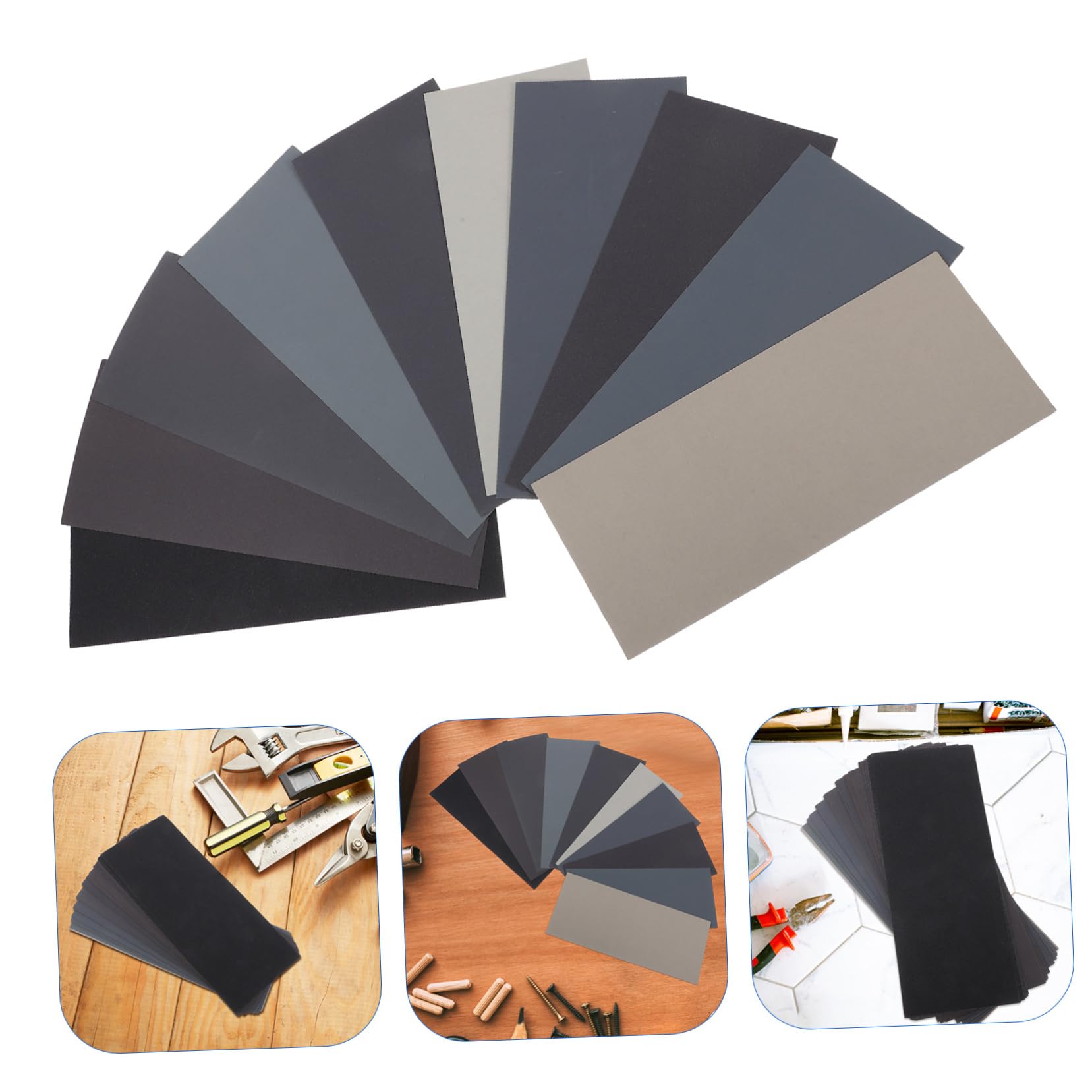Assortiment de Papier de Verre 102 Pièces 230x93mm Noir