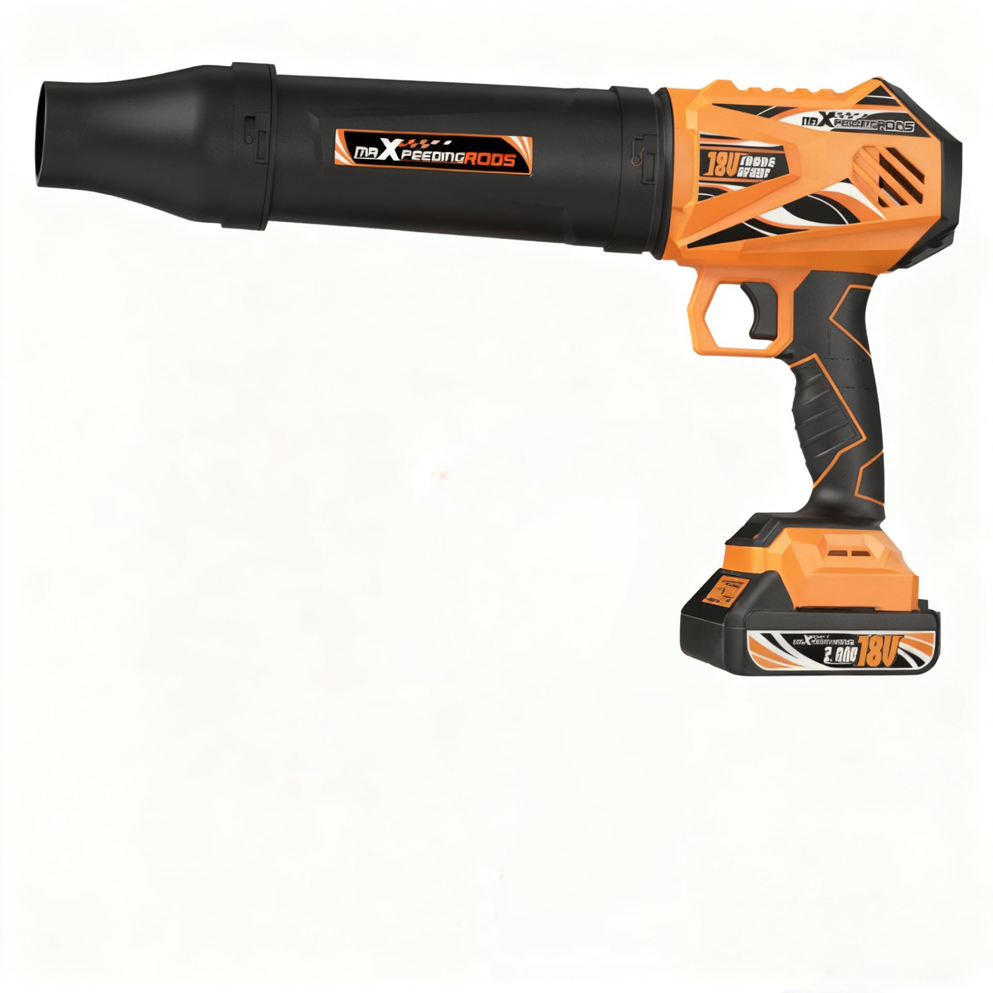 maXpeedingrods Turbo, bezszczotkowa elektryczna dmuchawa do liści, ręczna dmuchawa, 32000 obr./min, 2 akumulatory 4000 mAh, ciśnienie powietrza 550CFM 1200 g, dmuchawa do kurzu | 193km/h i 934m³/h, 3 dysze, płynna regulacja, 1,35KG przenośna dmuchawa do o