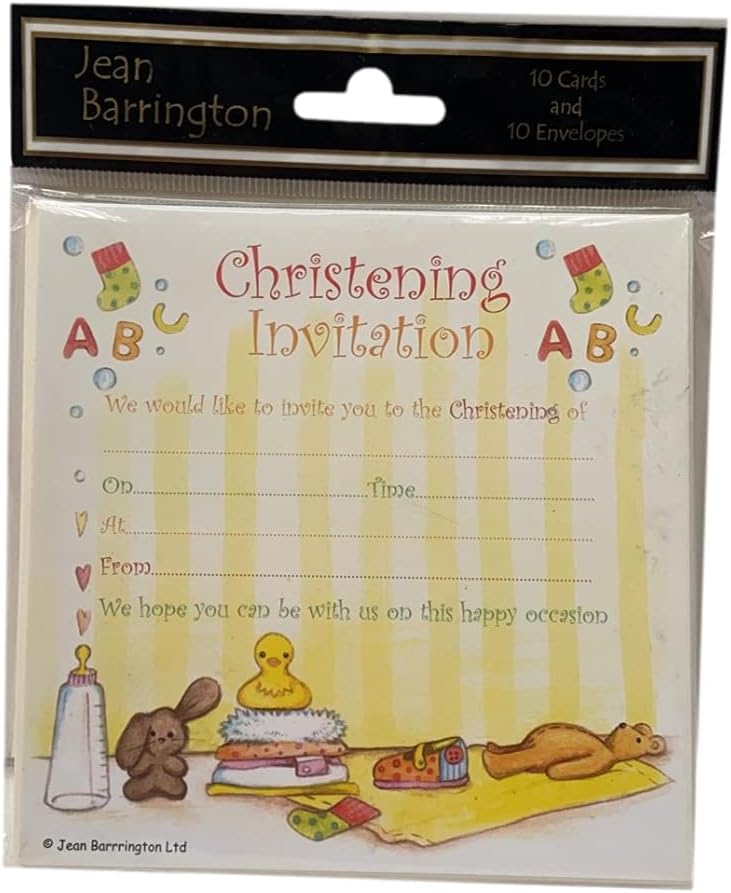 Jean Barrington Girls/Boys Christening Invitations - Pack of 10