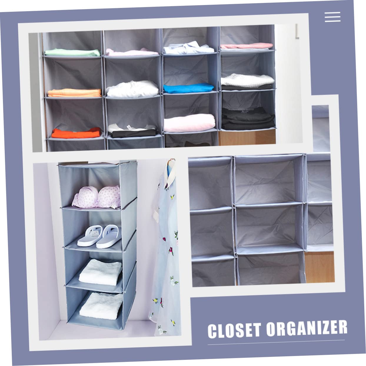 IMIKEYA Organizador de Ropa Colgante Multicapa de Poliéster, Gris, 4 Capas
