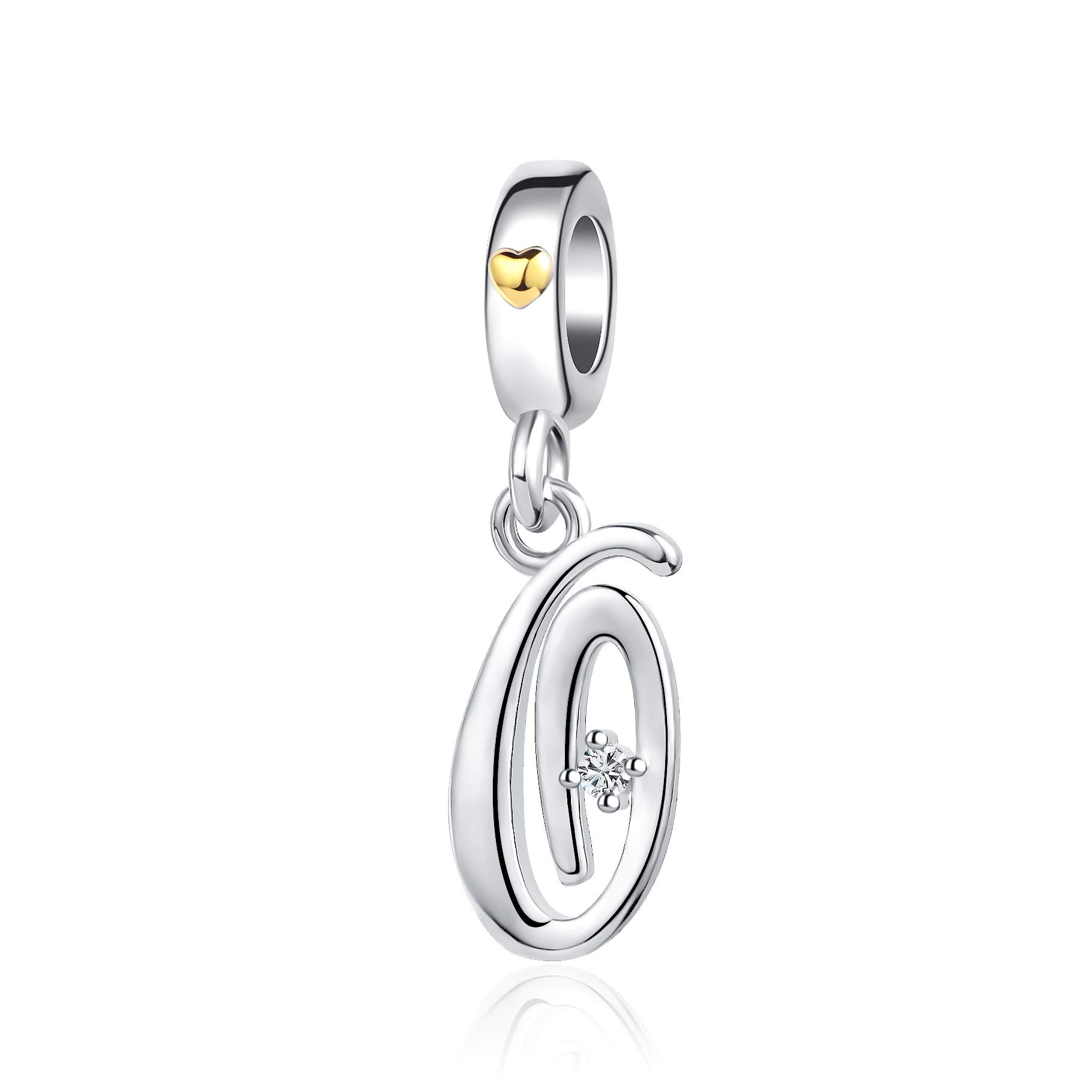 Silver Initial A-Z Letter Charm Compatible Pandora Charm Bracelets for Women Jewelry