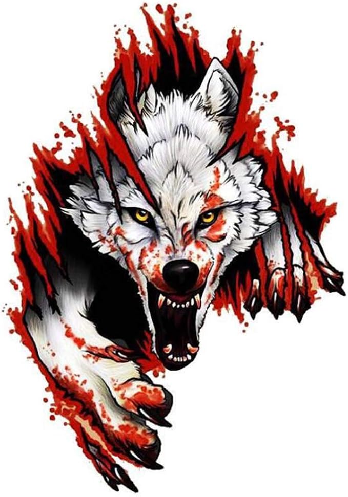 Zhuodingsen 3D Wolf Head Aufkleber Sticker Wolf Decal Car Decal Sticker