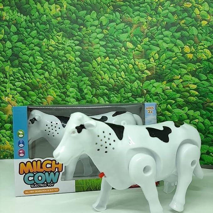 Funny Milch Cow Toy for Kids | Battery Operated Farm Animal with Lights Sound & Moving Legs | Interactive Musical Cow Toy with Shaking Tail & Glowing Eyes | Birthday Gift for Boys Girls 3+-image-26