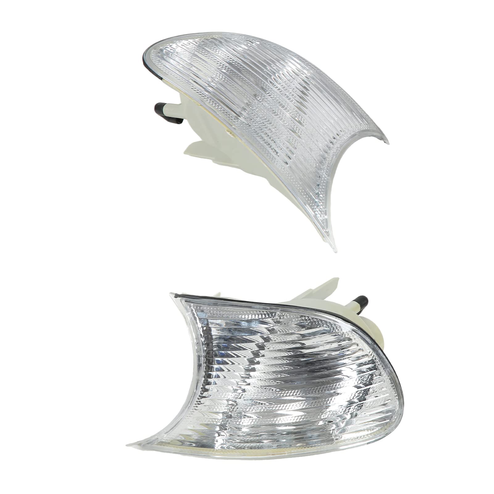 Tbest Clignotants D'angle, Feux D'angle Avant de Voiture Gauche Droite Lentille Transparente Clignotants de Remplacement pour 3 Series E46 Coupé 1998 à 2001(Blanc 63126904307 63126904308)
