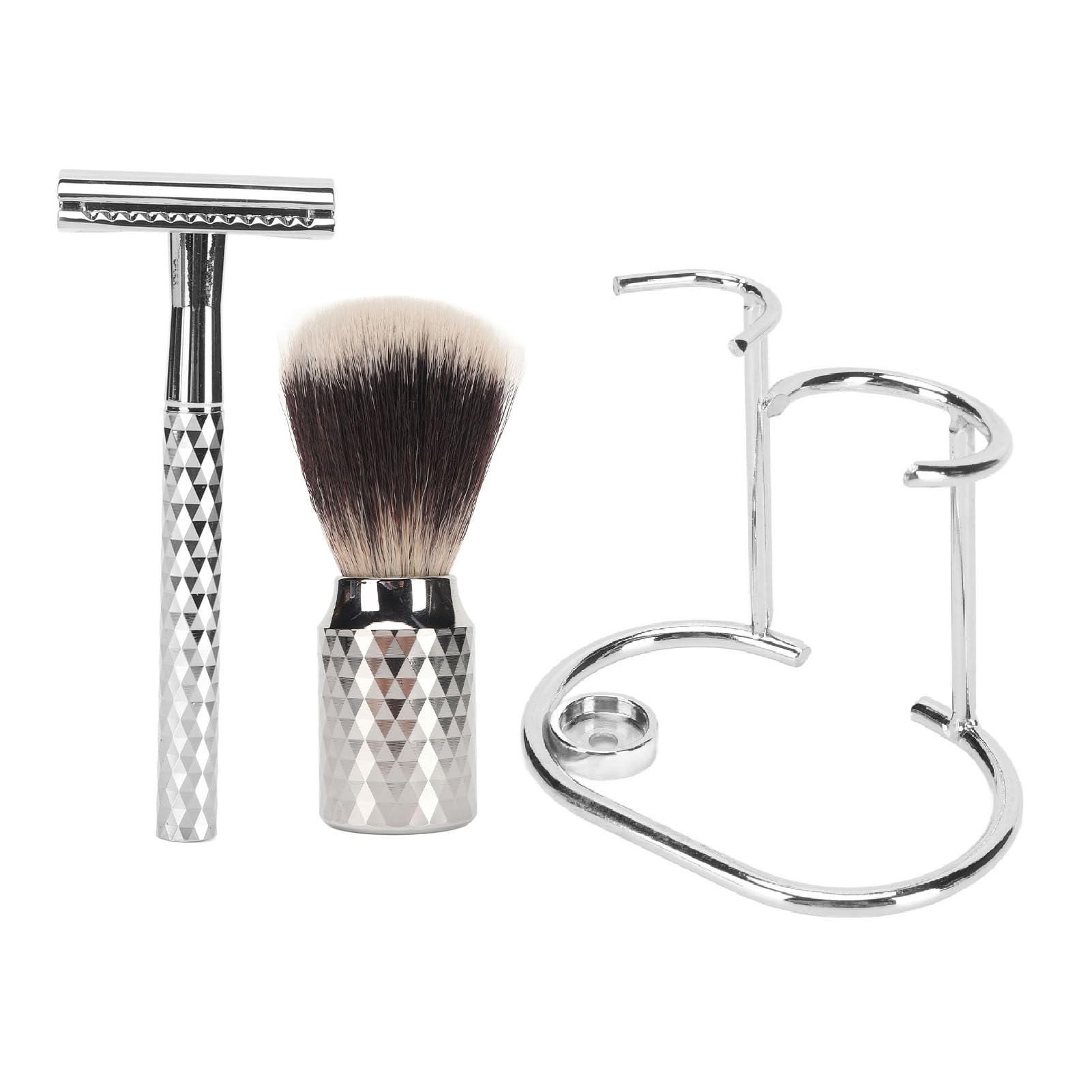 Kit di spazzole per supporto per regolabarba manuale Spazzola in nylon in lega premium per capelli Set professionale per la cura della barba per il salone di casa Viaggi Durevole