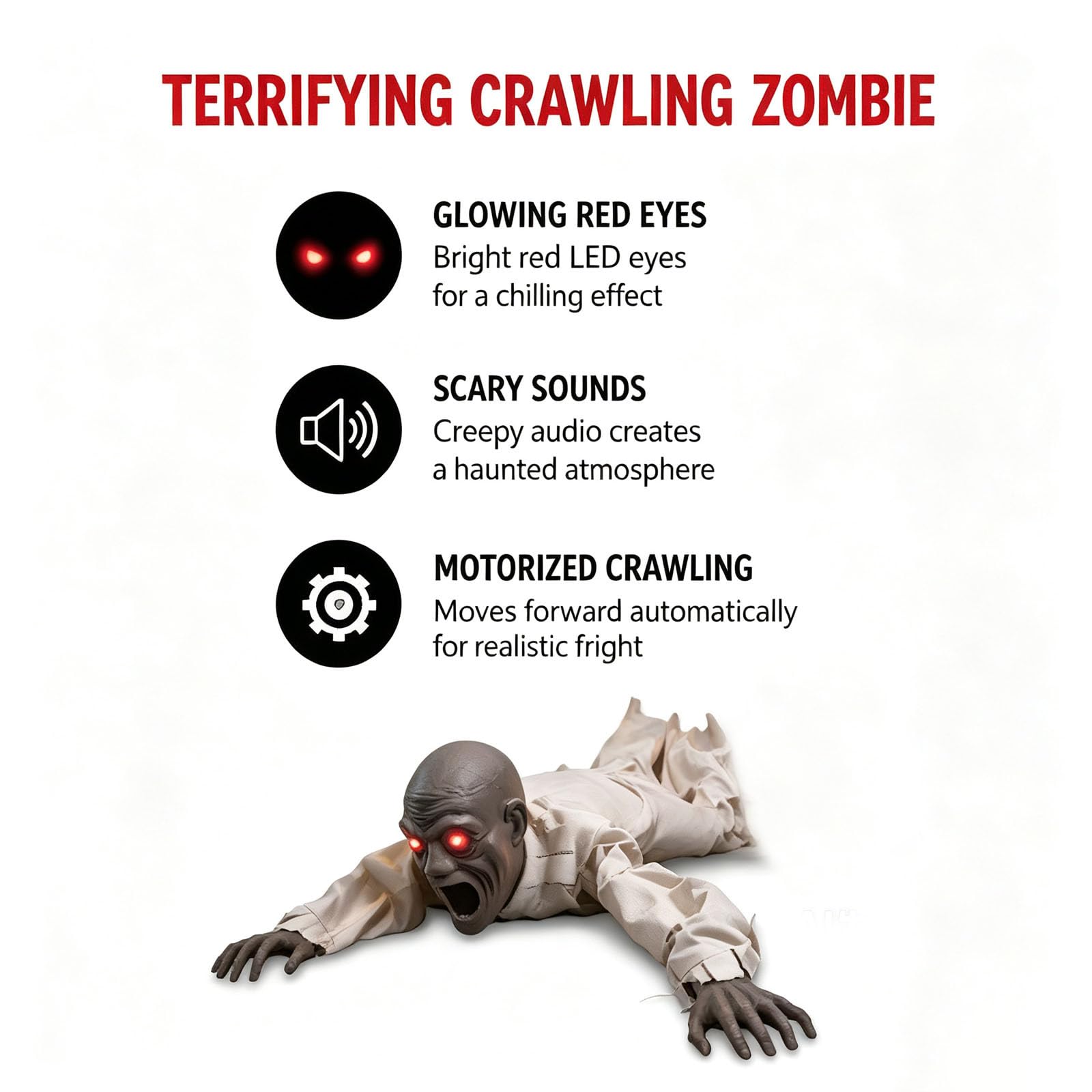 Fantasma zombi eléctrico de Halloween, decoración aterradora de Halloween