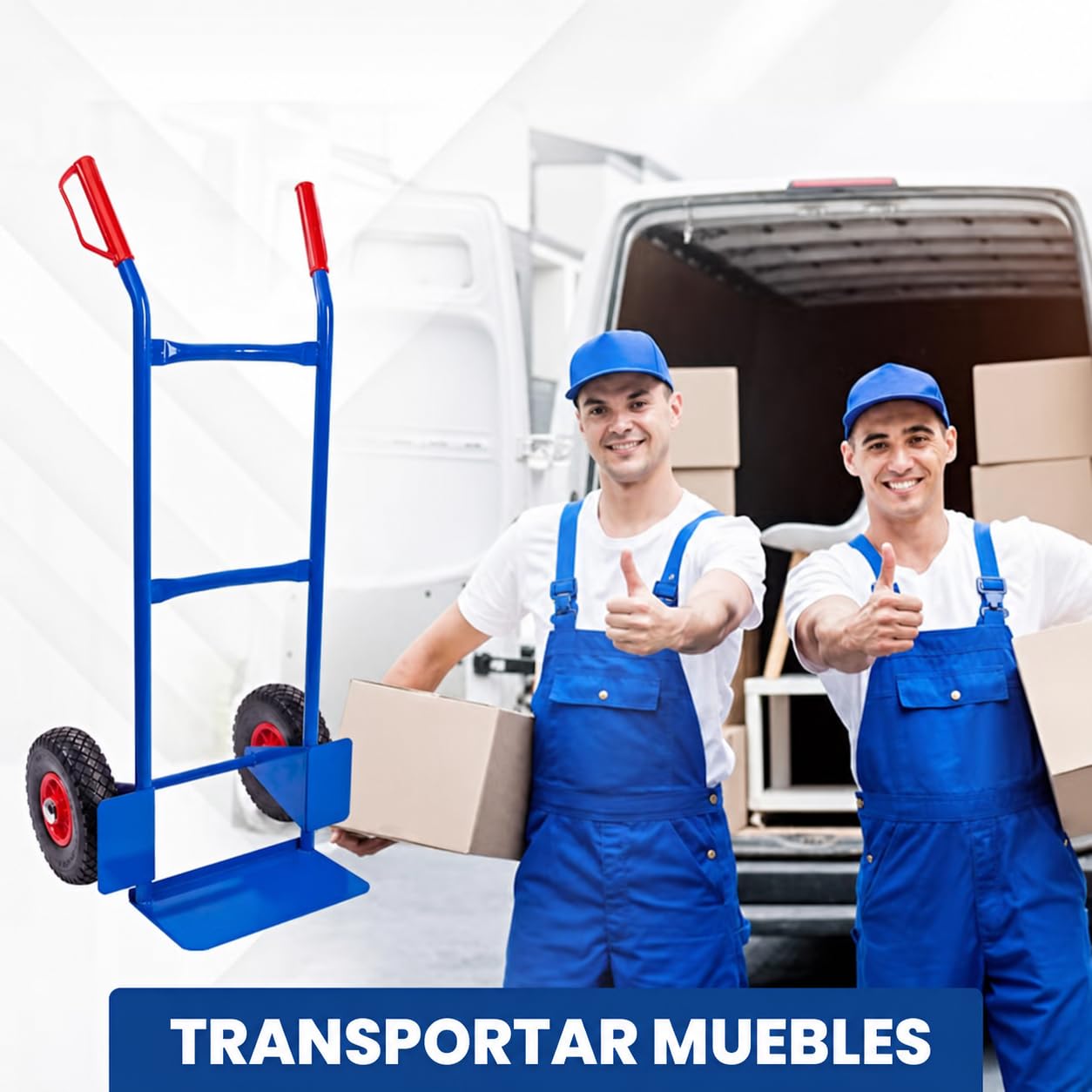 STREND PRO Carretilla de Mano 200 kg | Carro de Acero con 2 Ruedas Macizas de Poliuretano | para Cajas, Mudanzas, Taller y Almacén