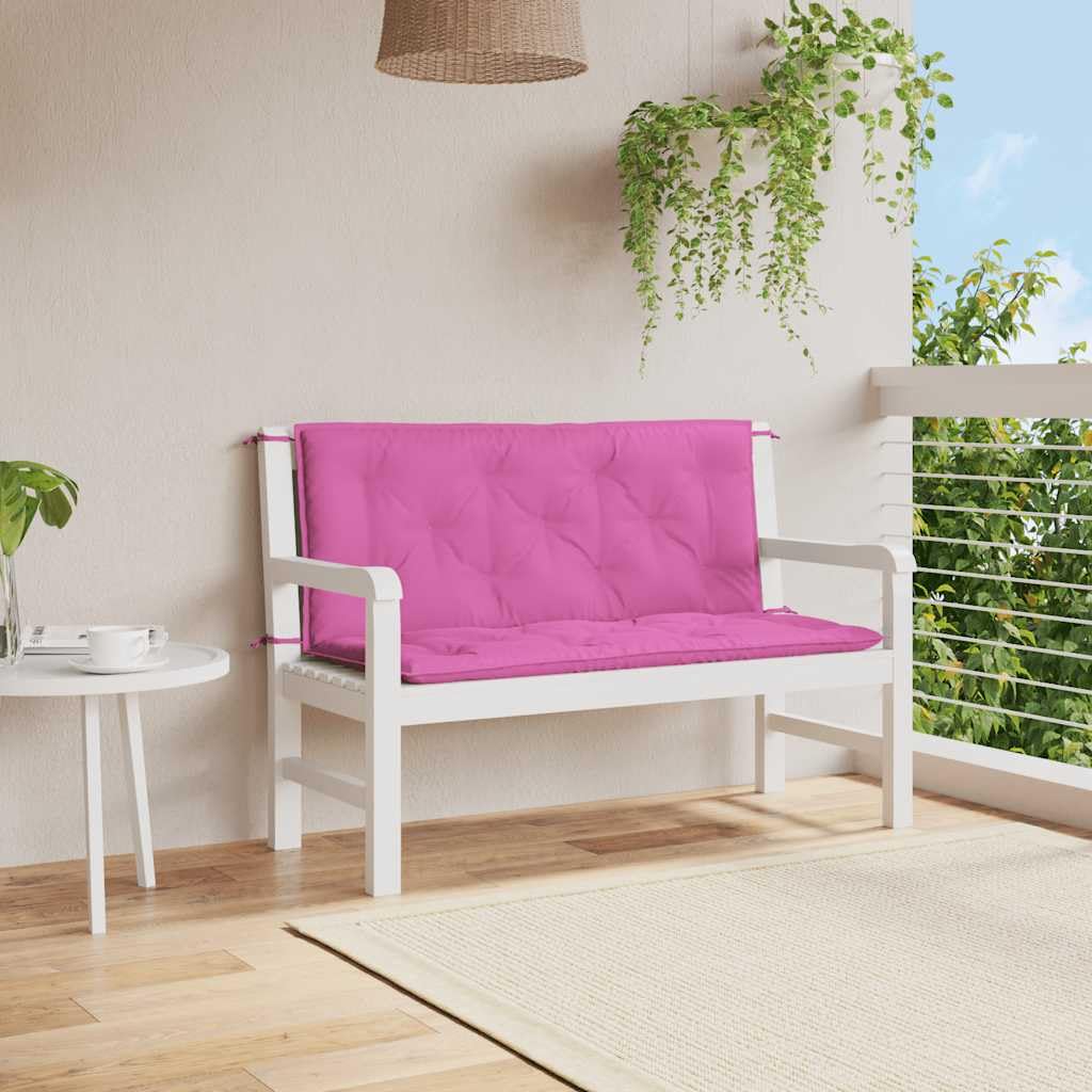 Cuscini per Panca da Giardino 2 pz Rosa 120x50x7 cm | Set imbottiture morbide con laccetti fissanti per panche da patio, terrazzo e soggiorno, ideali per decorare casa.