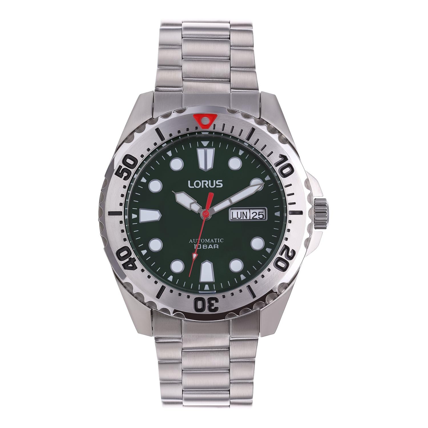 Lorus Men's Analogue Automatic Watch with Stainless Steel Strap RL475BX9, Silver