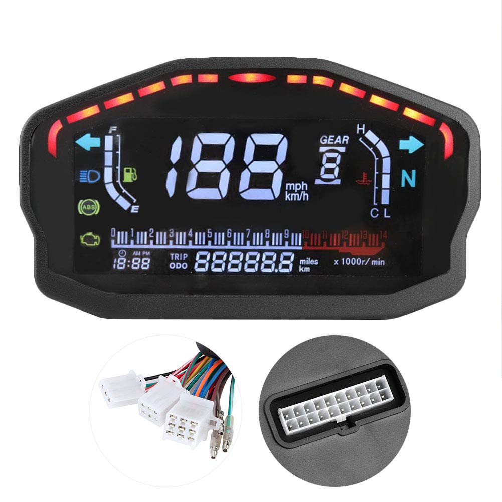 Bike Speedometer Mph, LED LCD Digital Speedometer Meter Odometer Gauge Universal Tachometer Instrument Refitting Digital for