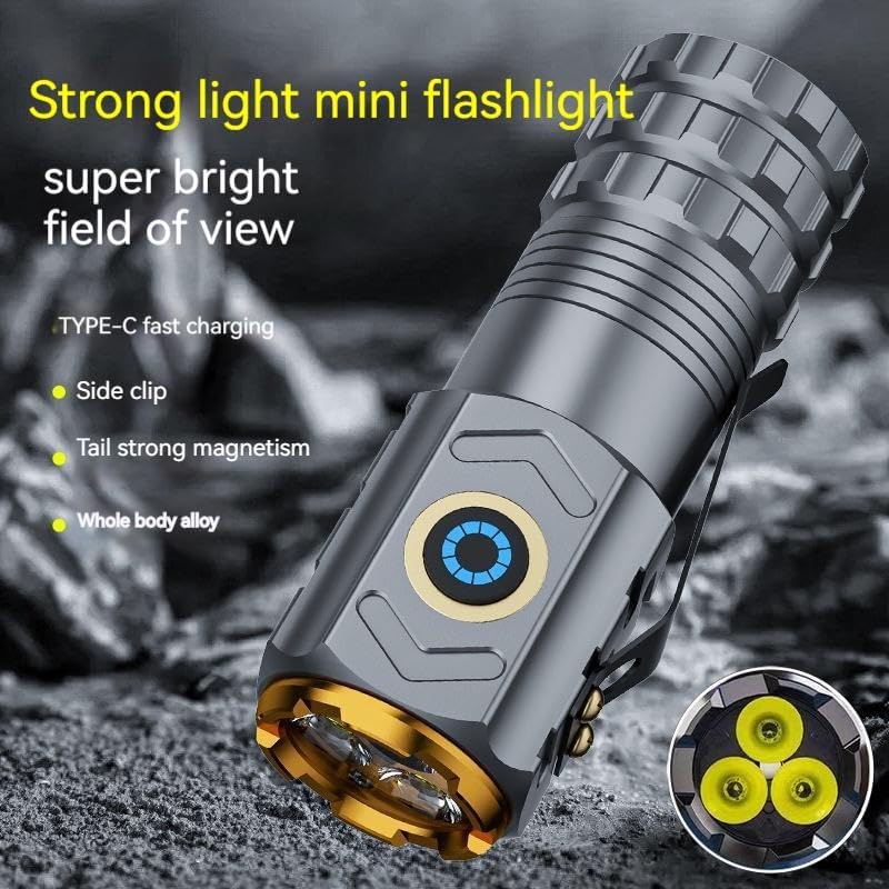 10*Mini lampe de poche Rechargeable P50 LED USB C, lampe de poche Zoomable, peut être éteinte en un seul clic, chargement par câble Tyep C | Leroy Merlin