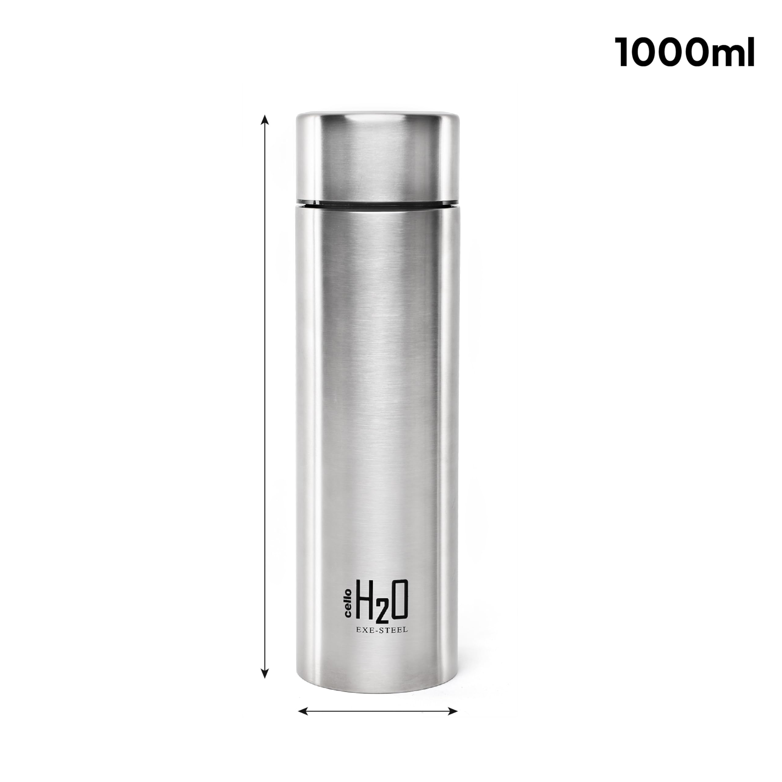 CELLO H2O Stainless Steel Water Bottle For Office & Daily Use 1000 ml, Silver | Single Wall Freezer & Fridge Safe, Lightweight & Stylish Leakproof Rustproof Steel Water Bottle For School, Gym & Travel — Amazon image 9