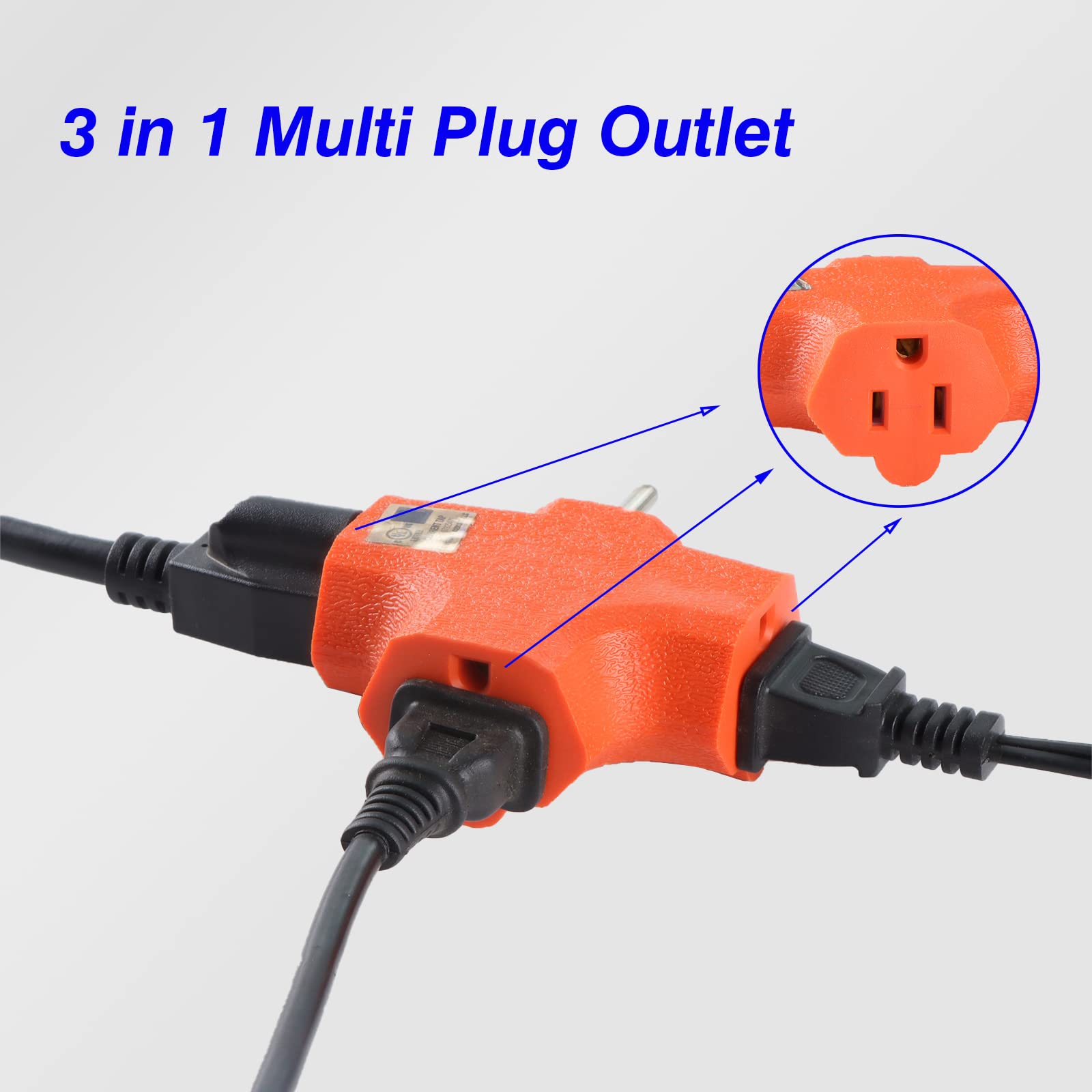 3-Heavy Duty Grounded Triple Tap Adapter - Metzger Property Services, LLC