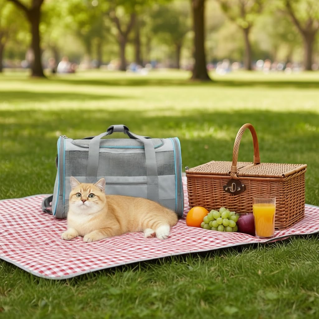 Cat Carrier Pet Dog Carrier Airline Approved for Puppy Kitten Carriers Under 15lb, Collapsible Soft Sided TSA Approved Travel Carrier-Grey - image 7