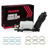 Engine Oil Cooler with Oil Filter Housing Adapter Compatible with 2014 2015 2016 2017 Chrysler 200 300&comma; Dodge Charger Challenger Journey Durango&comma; Jeep Cherokee Wrangler Replaces 68105583AF